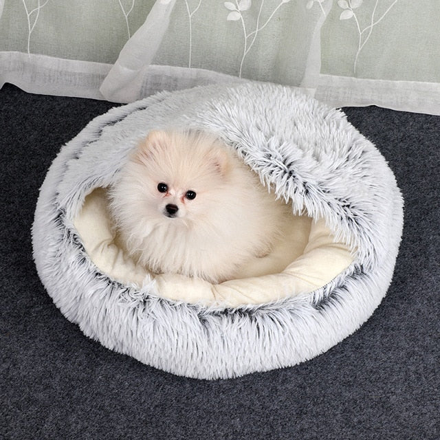 Cozy Plush 2-in-1 Pet Bed — Calming Donut Bed for Dogs & Cats