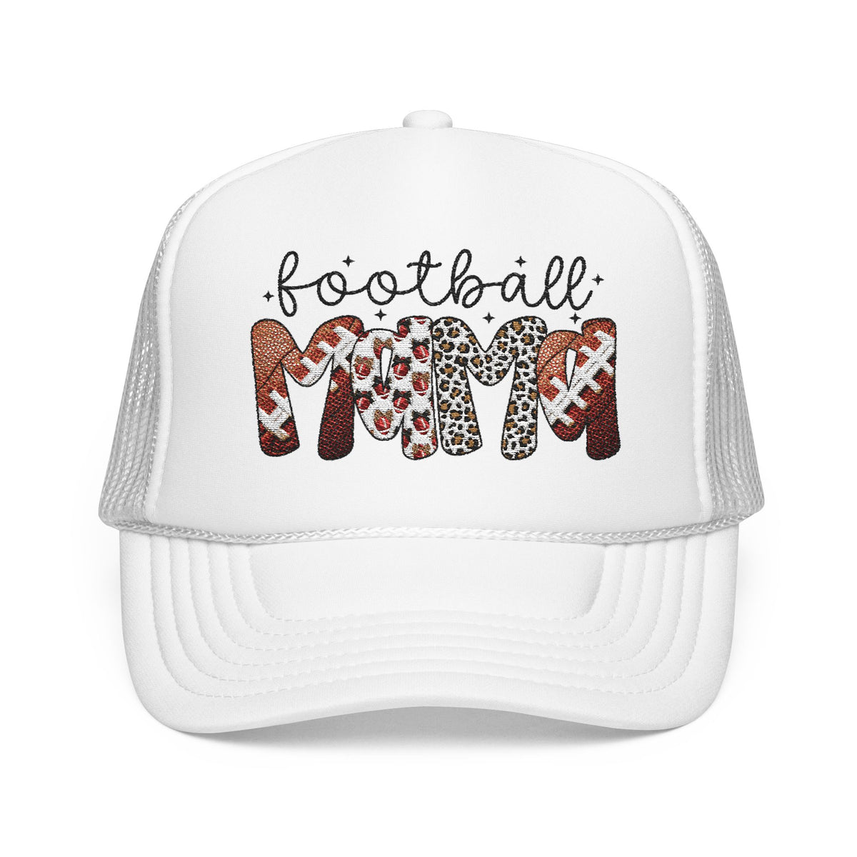 Foam Trucker Hat — Candy Cane Leopard “Merry” Mesh Cap