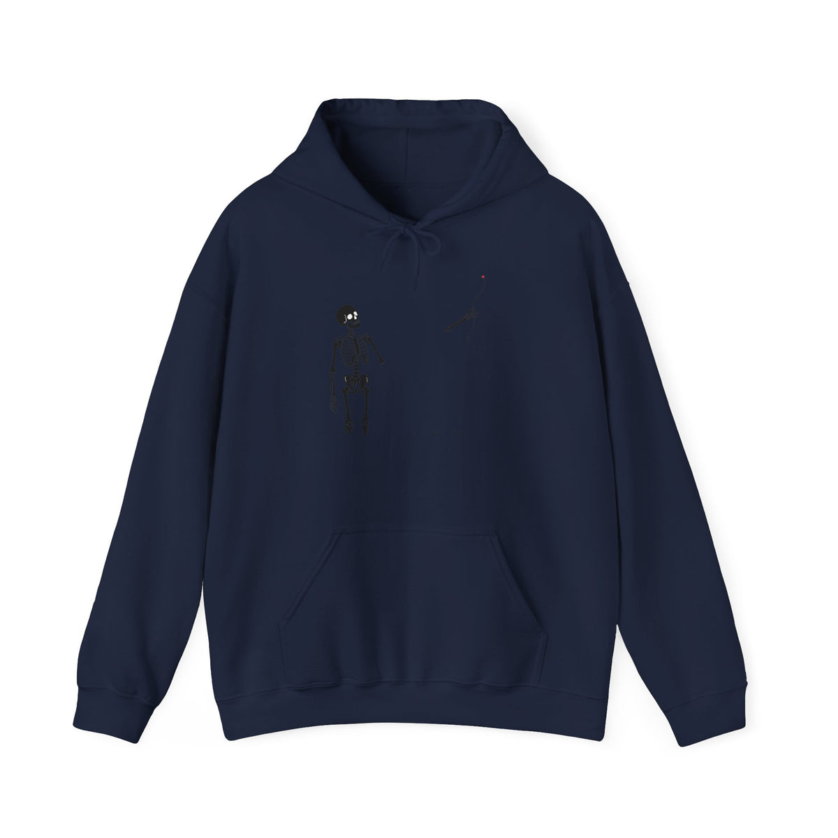 Minimal Skeleton & Snake Graphic Hoodie — Goth Skeleton Pullover