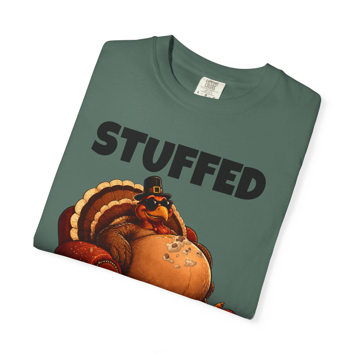 Stuffed & Unbothered Thanksgiving T-Shirt 🦃🍂