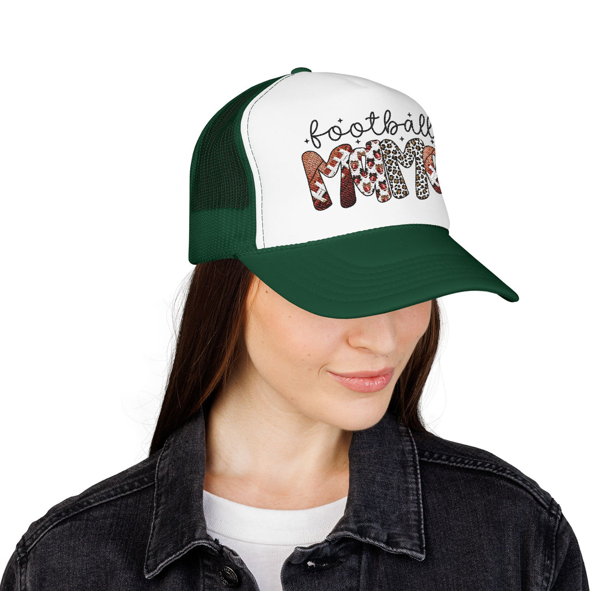 Foam Trucker Hat — Candy Cane Leopard “Merry” Mesh Cap