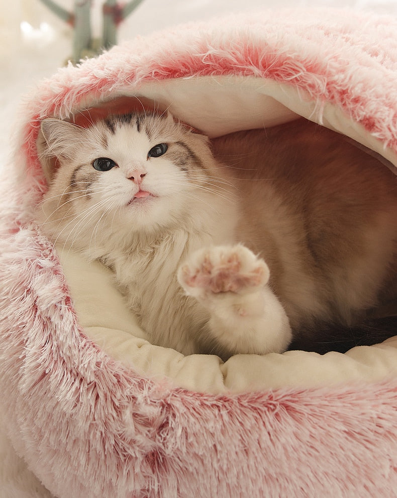 Cozy Plush 2-in-1 Pet Bed — Calming Donut Bed for Dogs & Cats