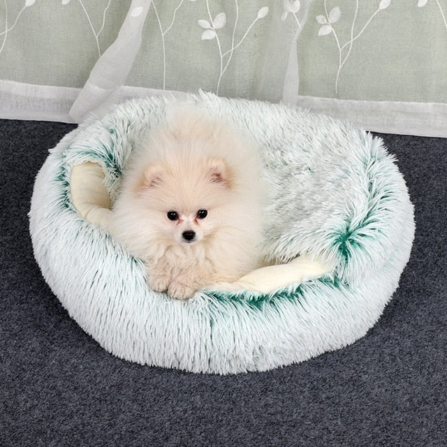 Cozy Plush 2-in-1 Pet Bed — Calming Donut Bed for Dogs & Cats