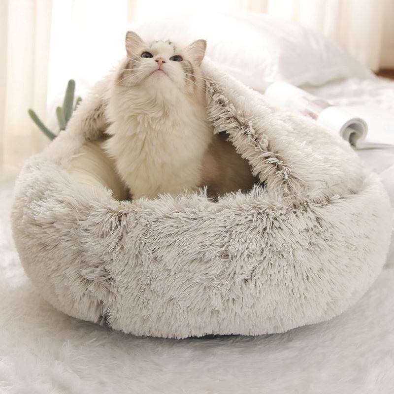 Cozy Plush 2-in-1 Pet Bed — Calming Donut Bed for Dogs & Cats
